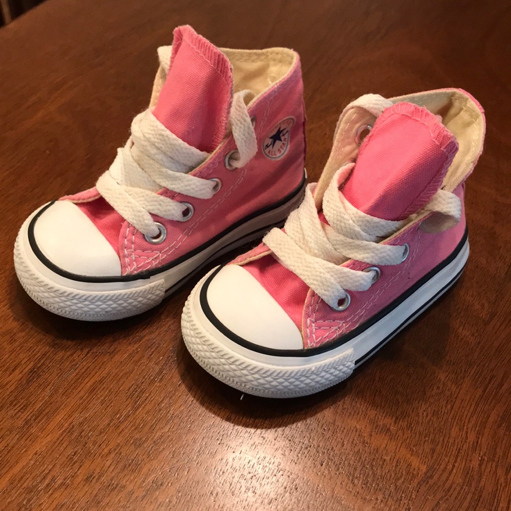 Pink and white converse for kids